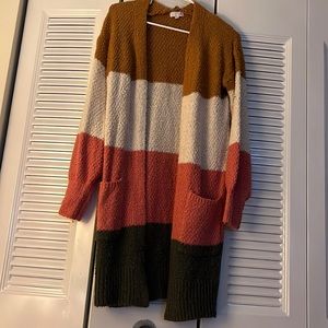 Brand: SO Size: XS Color: stripe brown off white orange and gray.